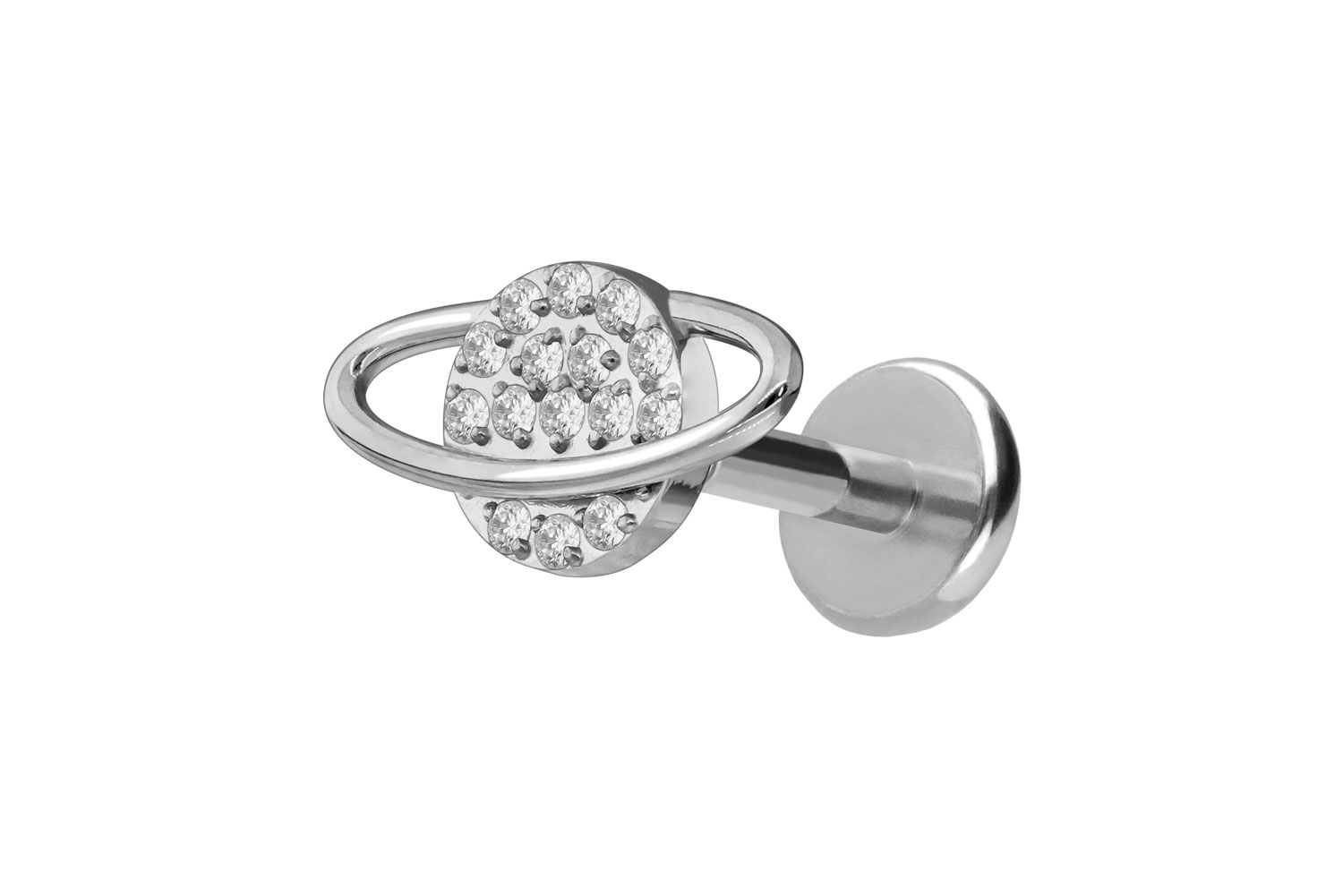 Titan Labret Piercing mit Push Fit KRISTALLPLANET